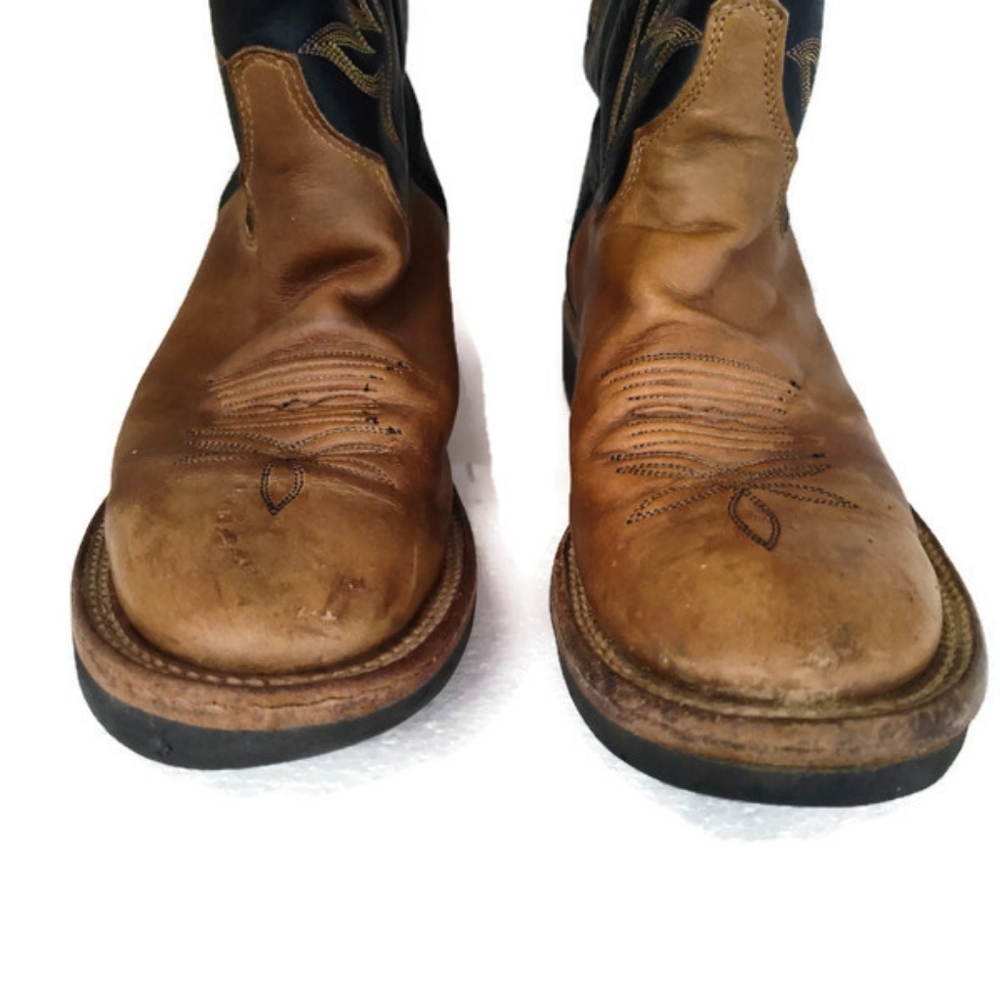 Justin Leather Cowboy Boots  Tekno Crepe Clean Inside! Mens Size 8.5 B  Women 9 - Picture 4 of 7